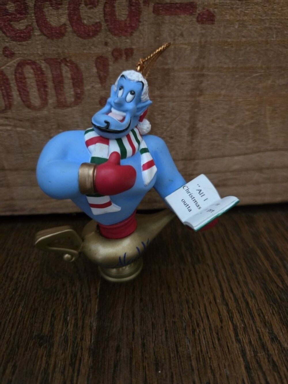 Grolier Disney Santa Genie from Aladdin Christmas Ornament Vintage NO BOX